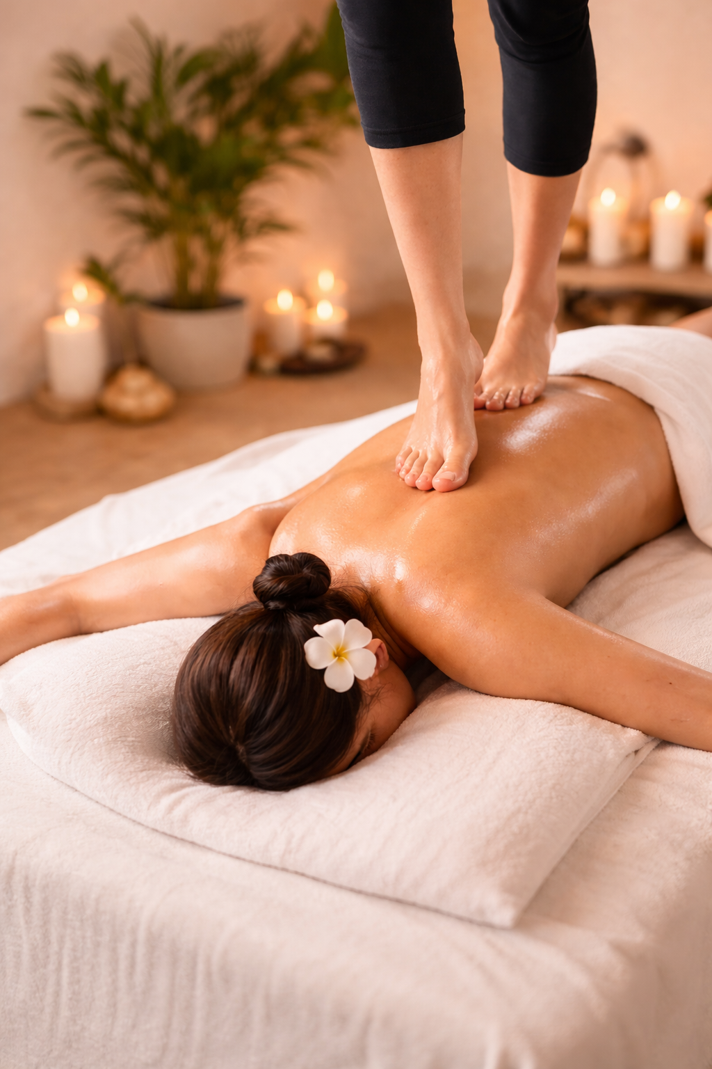 Ashiatsu massage in serene spa